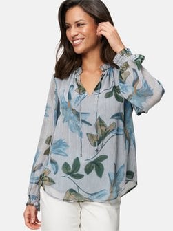 Artikelbild Damen Chiffonbluse von zero in blau mehrfarbig gemustert