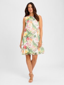 Artikelbild Damen Chiffonkleid von More & More in weiß grün gemustert