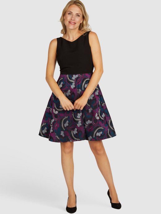 Damen Cocktailkleid Cocktailkleid mit Jacquardrock