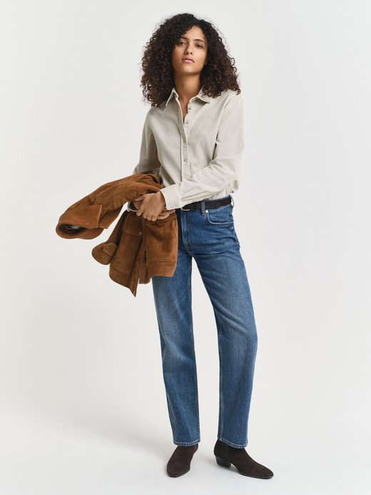 Damen Cord-Hemdbluse