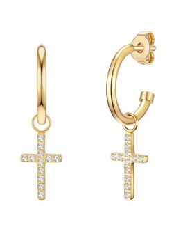 Artikelbild Damen Creolen - Kreuz von Eastside in gold uni