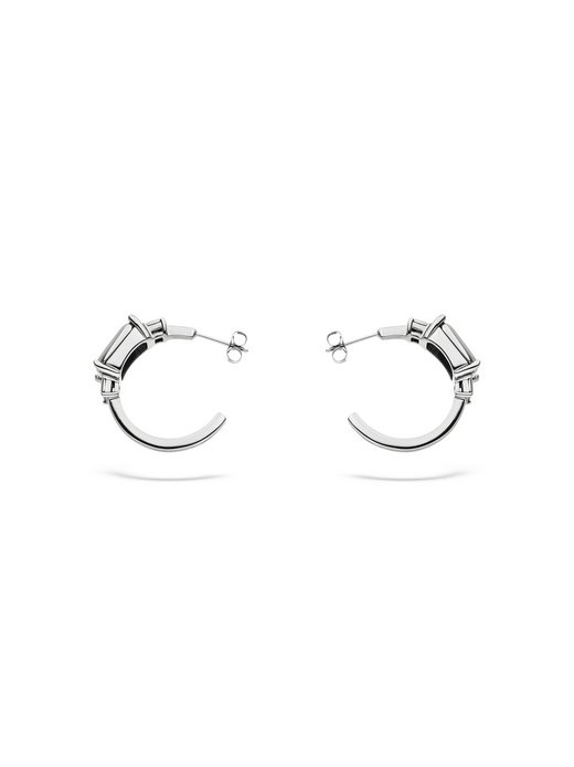 Damen Creolen  -  Steel Diamond