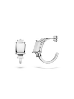 Damen Creolen  -  Steel Diamond