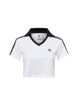 Artikelbild Damen Crop-Poloshirt von adidas Originals in weiß schwarz gemustert