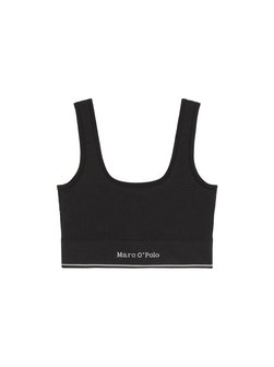 Artikelbild Damen Crop-Top  -  Seamless Waffle von Marc O'Polo in schwarz uni