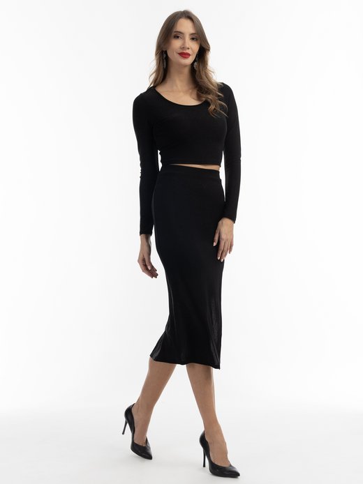 Damen Cropped-Jersey-Top