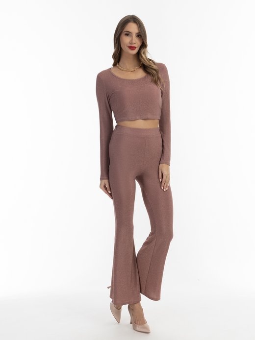 Damen Cropped-Jersey-Top