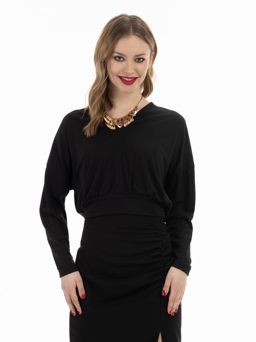 Damen Cropped Langarm-Shirt