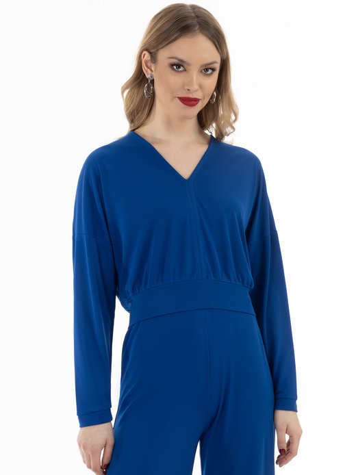 Damen Cropped Langarm-Shirt