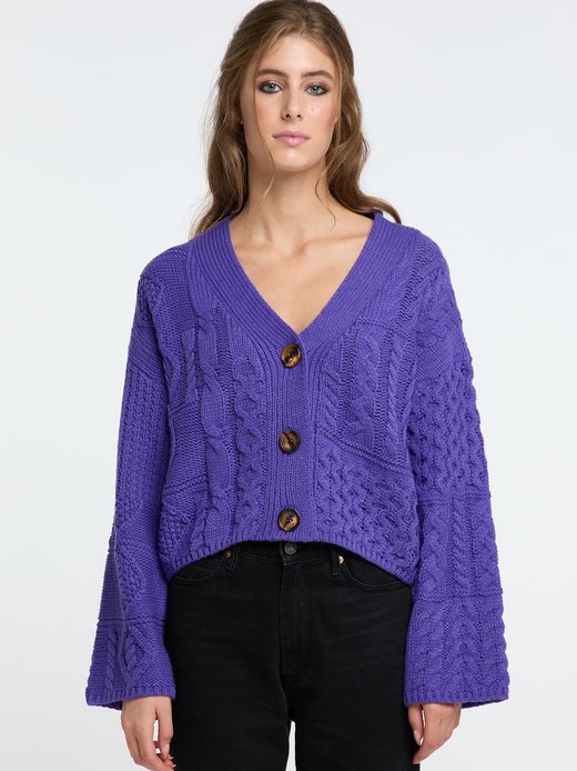 Damen Cropped Strickjacke