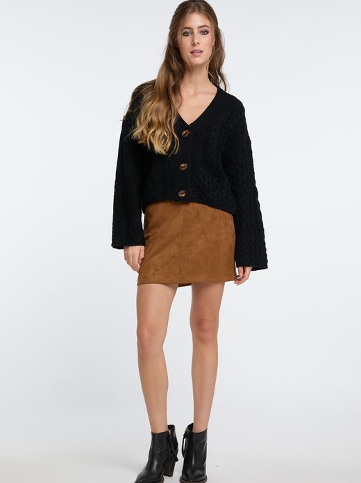 Damen Cropped Strickjacke