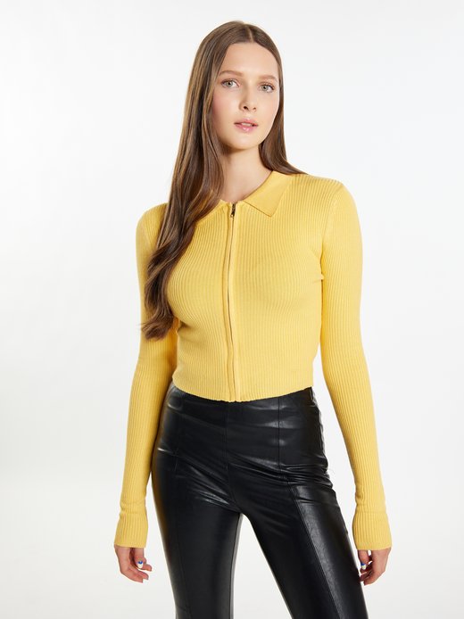 Damen Cropped Strickjacke