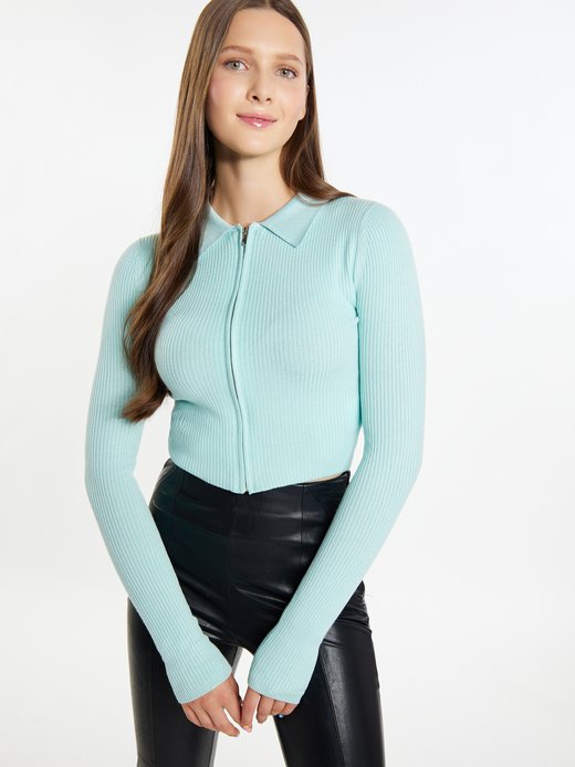 Damen Cropped Strickjacke