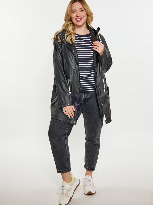Damen Curvy Regenmantel