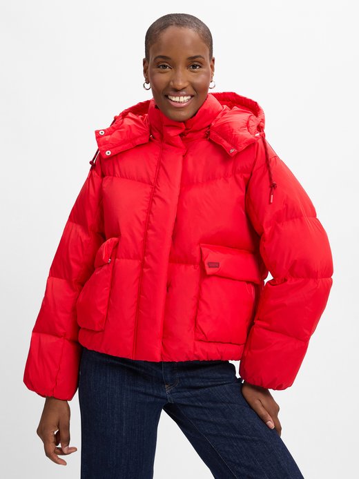 Winterjacke Daunenjacke Rot GlÃ¤nzend Rote Jacke Skijacke Damen