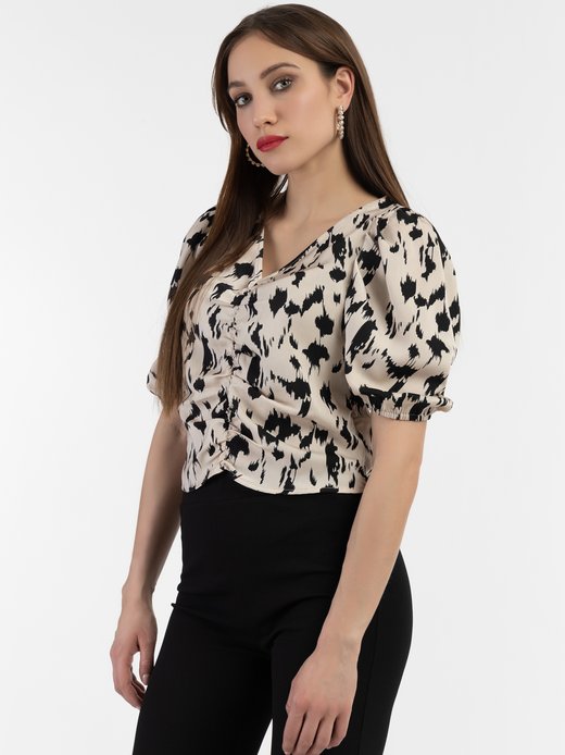 Damen Drapiertes Blusenshirt