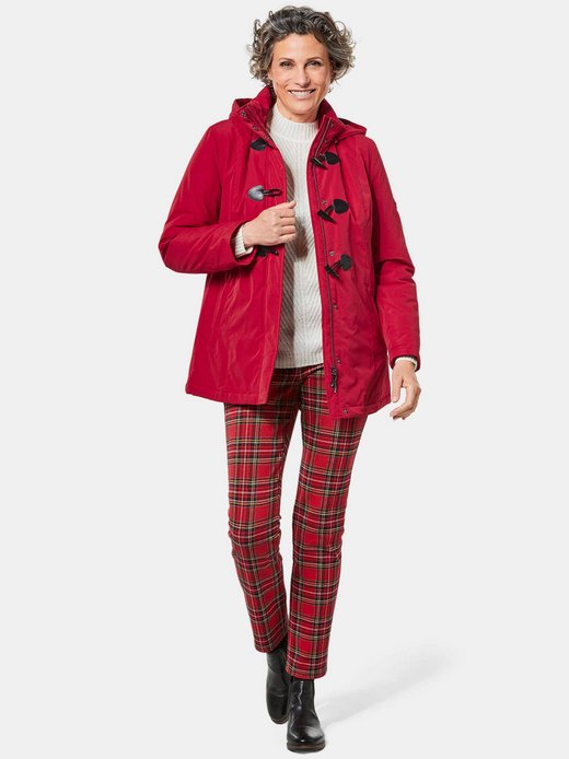 Wintermantel Roter Dufflecoat Mantel Goldner Damen Dufflecoat