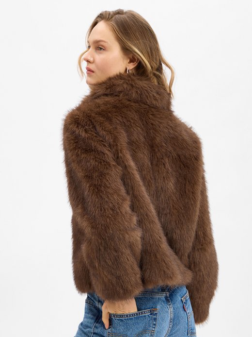 Damen Faux Fur Jacke
