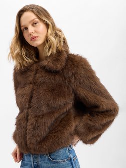 Damen Faux Fur Jacke
