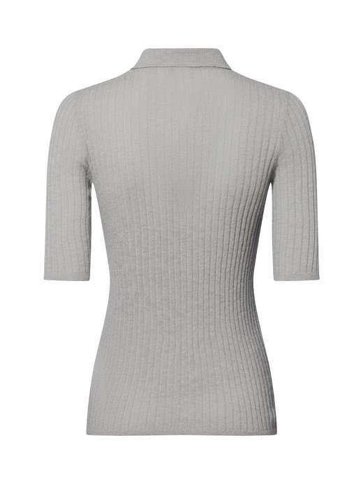 Damen Feinstrick-Poloshirt mit Schurwoll-Anteil - Fugano