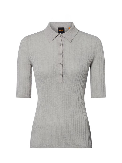 Damen Feinstrick-Poloshirt mit Schurwoll-Anteil - Fugano