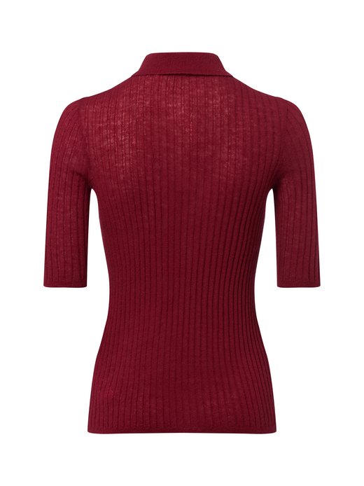 Damen Feinstrick-Poloshirt mit Schurwoll-Anteil - Fugano