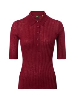 Damen Feinstrick-Poloshirt mit Schurwoll-Anteil - Fugano