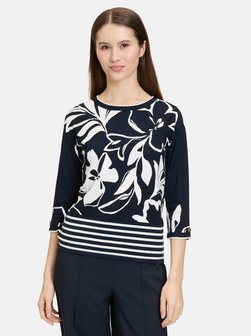 Artikelbild Damen Feinstrickpullover von Betty Barclay in blau mehrfarbig gemustert