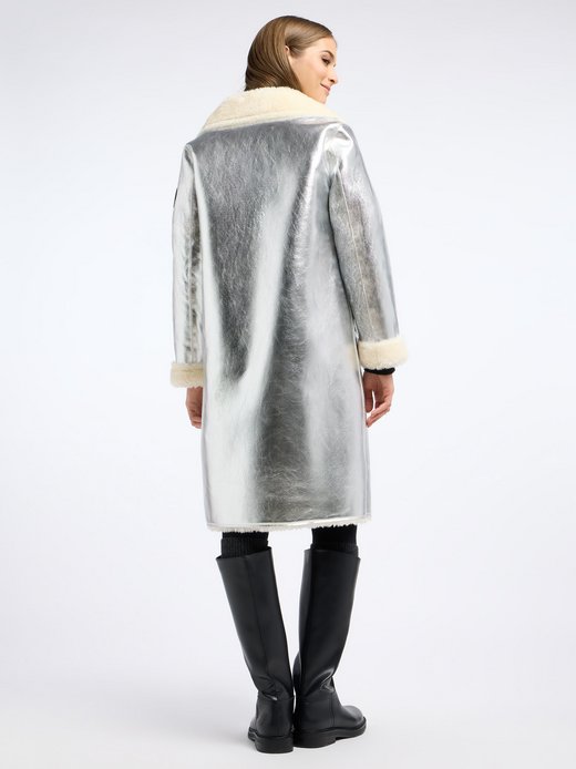 Damen Fellimitatmantel