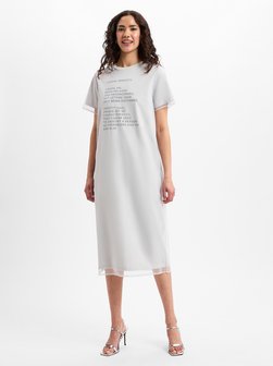 Artikelbild Damen Freizeitkleid von comma casual identity in hellgrau schwarz bedruckt