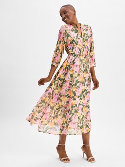 Artikelbild Damen Freizeitkleid von More & More in rosa gelb gemustert