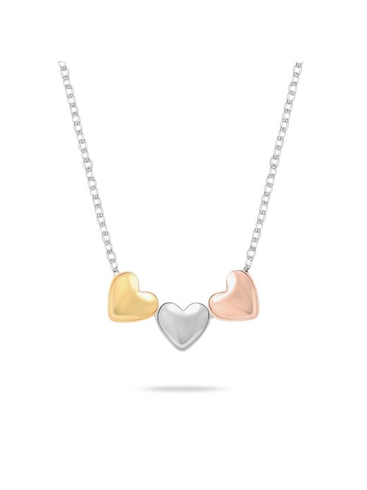 Damen Halskette  -  Tricolor Hearts