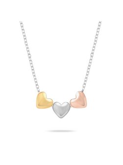 Damen Halskette  -  Tricolor Hearts