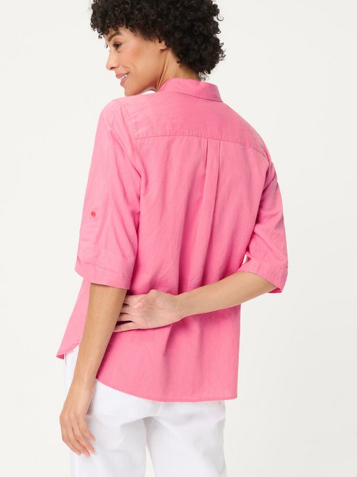 Damen Hemdbluse mit Leinen-Anteil
