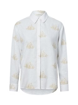 Artikelbild Damen Hemdbluse mit Leinenanteil - MSCHRyan Conella von Msch Copenhagen in weiß beige gemustert