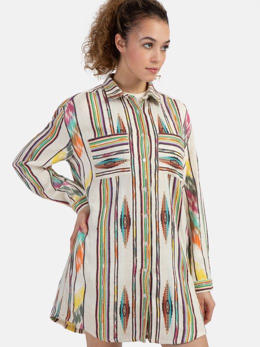 Damen Hemdblusenkleid