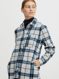 Artikelbild Damen Hemdjacke - OXChia von OXMO in blau kariert
