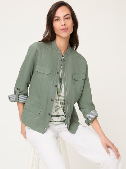 Damen Hemdjacke mit Leinen