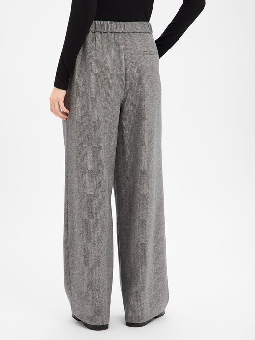 Damen Hose mit Woll-Anteil - Grey Glitter