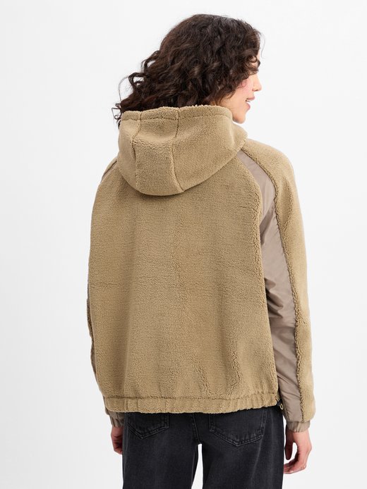 Damen Jacke - Bonny Teddy Fabric Mix Halfzip