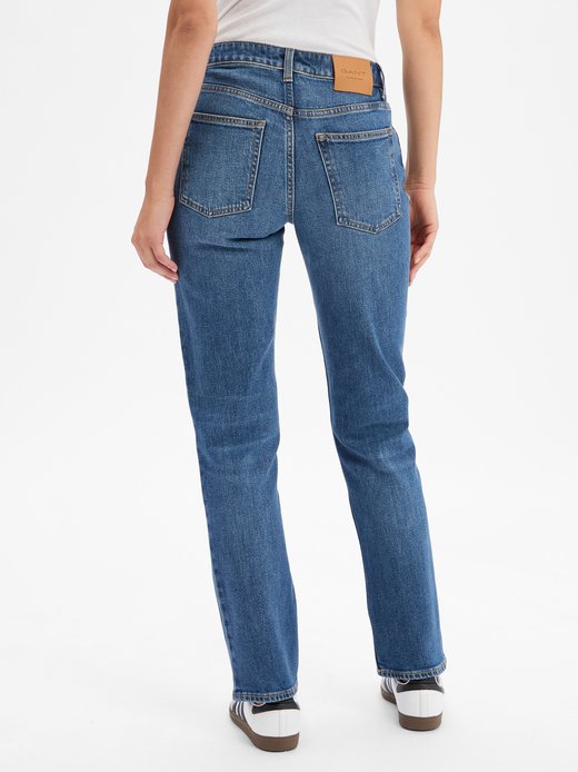 Damen Jeans - Mid Blue Broken