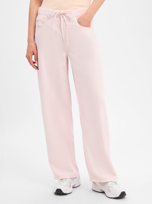 Damen Jeans mit Leinen-Anteil - Baggy