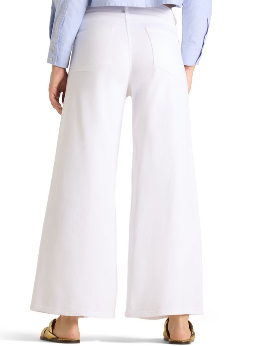 Damen Jeans mit Leinen-Anteil - Palazzo Cropped