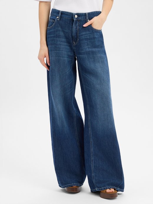 Damen Jeans mit Leinen-Anteil - Palazzo