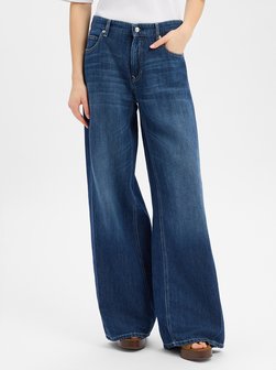 Damen Jeans mit Leinen-Anteil - Palazzo