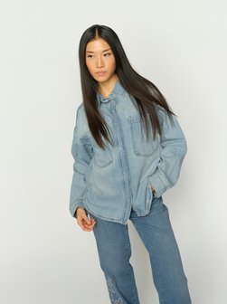 Damen Jeansbluse - Emm Flower Shirt