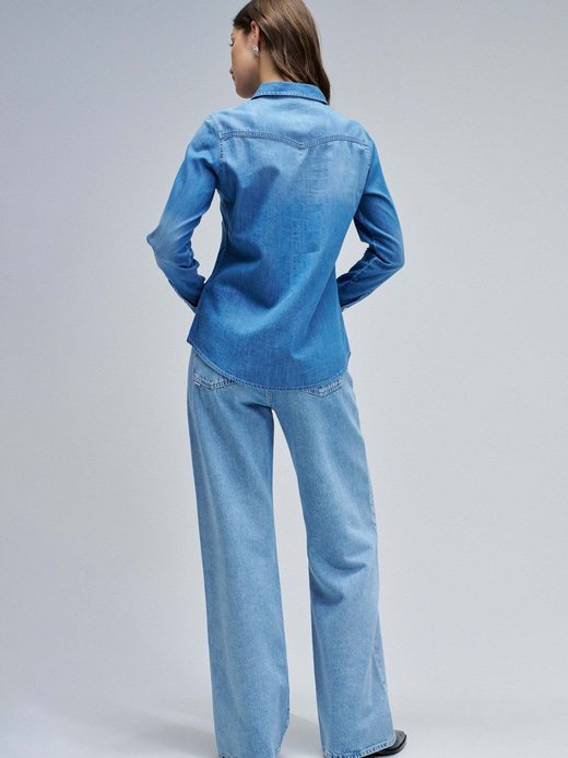 Damen Jeanshemd - Front Pockets