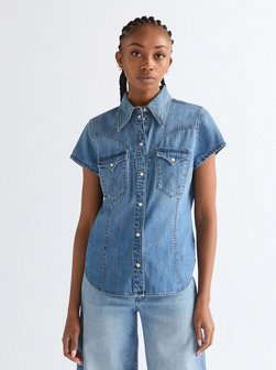 Damen Jeanshemd - Shortsleeve Stylized Western