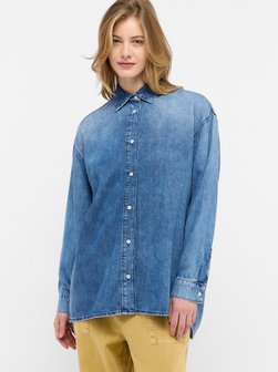 Artikelbild Damen Jeanshemd von Mustang in blau uni