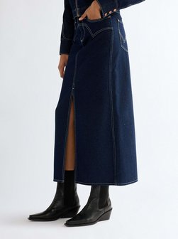 Damen Jeansrock - Western Midi